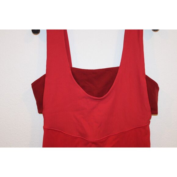 Free People Movement red burgundy cropped workout jumpsuit xlarge - Picture 9 of 11